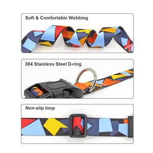 Custom Printed Polyester Adjustable Geometric Pattern Dog <b>Collar</b> with Buckle Closure for Pets - Product Image 5