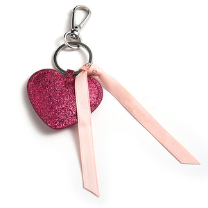 Custom Shape Shiny Delicate Red Heart Shape PU <b>Leather</b> Handbag <b>Keychain</b> - Product Image 4