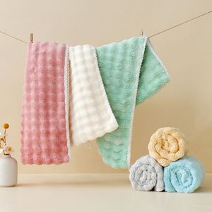 Nouveau bonnet de séchage rapide pour cheveux en microfibre jacquard polaire corail, tissé, carré, pour adulte, à bulles, absorbant, pour usage domestique, serviette, foulard - Product Image 2