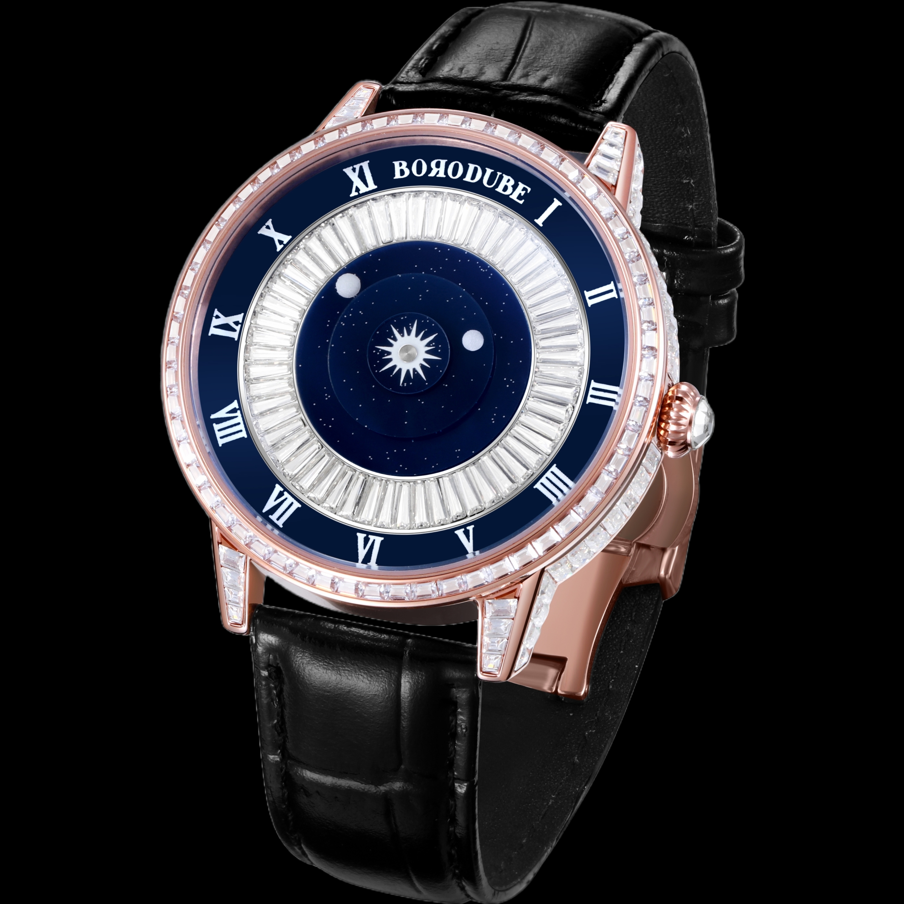 Unique Design Stainless Steel Diamond Wrist Watches Luxury Jewelry 8215 Automatic Mechanical Watch