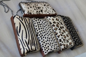 Pochette de soirée en cuir, en fourrure, tendance, fait à la main, élégante - Product Image 6