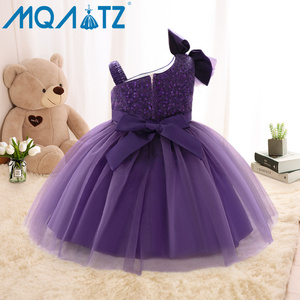Vestido de Fiesta de Gasa con Estampado Floral <span class=keywords><strong>para</strong></span> <span class=keywords><strong>Niñas</strong></span>, Ideal <span class=keywords><strong>para</strong></span> Fiestas de Cumpleaños de Verano, Vestido Formal con Cuello Redondo, Lentejuelas y Lazo Decorativo - Product Image 3