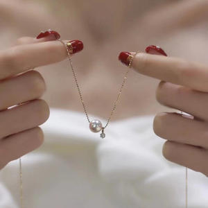 WENCHI S925 Bracelet-collier en argent pur avec perles DIY et fermoir à clip en or et argent, modèle 10640 - Product Image 1