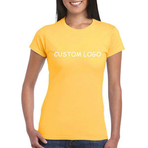 Vente en gros de t-shirts unis en coton doux logo personnalisé respirant vêtements de sport décontractés pour femmes t-shirts pour femmes - Product Image 2