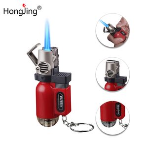 Hongjing Aufblasbarer Zigarrenanzünder Gerade Blaue Flamme Transparenter Kleiner Schweißbrenner Tragbarer Outdoor Windfester Zigarrenanzünder - Product Image 1