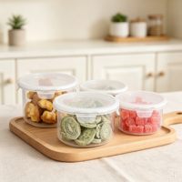 Ensemble de récipients de conservation alimentaire en verre borosilicate de haute qualité, hermétiques, avec couvercles à clipser, empilables, compatibles lave-vaisselle, micro-ondes et congélateur