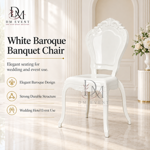Silla Barroca de Resina Blanca de una Pieza, Estilo Francés, para Bodas, Banquetes y Eventos, Proveedor Mayorista de Muebles - Product Image 1