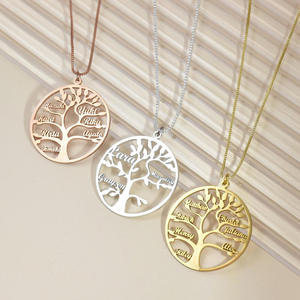 Collier à pendentif en acier inoxydable pour femme, bijoux fantaisie, cadeau pour la fête des mères - Product Image 1