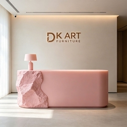Modern Elegant Fiberglass Front Desk Luxury Reception Counter Art Shape for Mall Club Lobby Area - Product Image 2