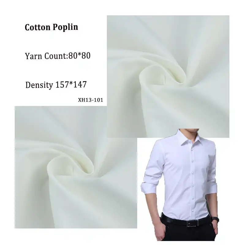 Yüksek yoğunluklu pamuklu Poplin gömlek kumaşı 80*80 yüksek sayım orta ve High-end iş üniformaları kumaş