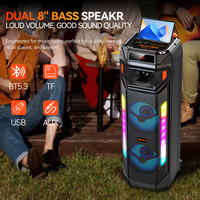 Altavoz Bluetooth SING-E ZQS8271 Dual de 8 Pulgadas con RGB, Micrófono y Control Remoto, También Funciona como Soporte para Teléfono, Suministro Directo de Fábrica, Envío Rápido Disponible