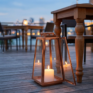 โคมไฟสเตนเลสสตีลเคลือบทองแดงสำหรับตกแต่งบ้านและร้านอาหาร - Product Image 1