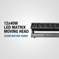 Barra de Luz LED RGBW de 12x40W 600W con Anillo Halo de 270° °   Sistema DMX512 Inclinable de 14/58 Canales, AC90-240V, para Escenarios, Discotecas, Conciertos y Bodas