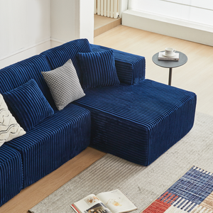 Compressed Couch Boneless U-shape Multi Seat Upholstered Fabric Modern Sectional <b>Sofa</b> Set Pillow Luxury Square Apartment Villa - Product Image 3