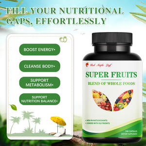 Cápsulas de Superfrutas Altas en Fibra - Mezcla <span class=keywords><strong>Soluble</strong></span> e Insoluble en Agua, Apoya la Salud Intestinal - Suministro a Granel para Nutrición Diaria - Product Image 5