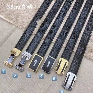 Ceinture en cuir pour homme avec boucle en acier, style crocodile, pour affaires et loisirs, durable, plusieurs options de boucles - Product Image 3