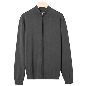 Fabricación de Prendas de Punto BSCI, Chaqueta de Punto con Cierre y Logotipo Personalizado para Hombre, Chaqueta de Punto con Cuello Abierto, Suéter de Invierno 100% Algodón - Product Image 1