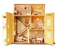 DIY — maison de poupée en bois avec lumière et musique, pour cadeau de noël, Europe, nouvelle collection