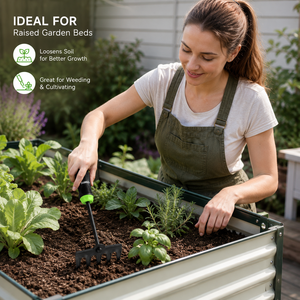 Heavy Duty Ergonomic 5-Tine Mini Hand Garden Tool Floral Rake Flower Bed Cultivator - Product Image 2