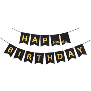 <span class=keywords><strong>Guirlande</strong></span> de bannière en papier Joyeux <span class=keywords><strong>Anniversaire</strong></span> en forme de queue de poisson dorée pour décorations de fête - Product Image 4