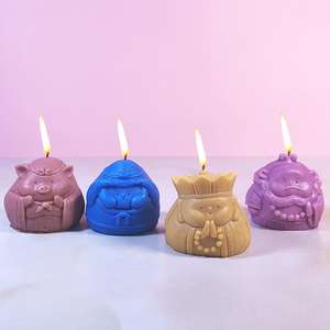 M42528 الكتب المقدسة غربا الماجستير والتدرب أربعة أشخاص الديكور الداخلي المنزل الجبس شمعة قالب سيليكون - Product Image 2