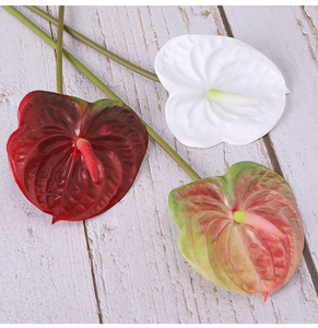 M727 fleurs artificielles décoration mariage flores 3D latex plastique faux anthurium pour décor - Product Image 5