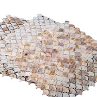 Tissu brocart mosaïque en écailles de poisson en acrylique 100% ignifuge tricoté pour les murs de la cuisine, de la salle de bain et du salon