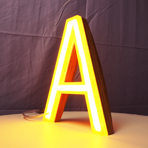 定制标志3D发光字母金属木材霓虹灯光源商业公司广告店正面标志 - Product Image 3