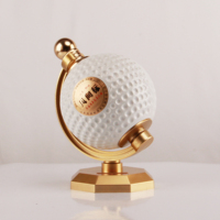 Bouteille en verre en forme de balle de golf de 1800 ml avec bouchon en chêne cristallisé, sérigraphiée pour le vin, le brandy, le gin, le whisky, la vodka, le rhum