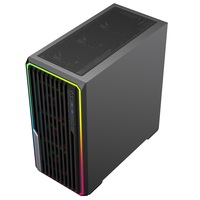 AntarcChill Computer Tower Case New Design ARGB Panel Gaming Case Stripe Front ATX/Micro-ATX/ITX Tempered Glass Aluminum Alloy