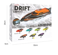 Bateau RC étanche 2,4 GHz 25 km/h, jouet télécommandé, bateau de course rapide RC, bateau de course haute vitesse avec lumière