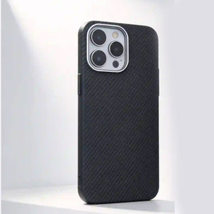 Étui de téléphone en fibre d'aramide noire, magnétique, anti-traces de doigts, antichoc pour <span class=keywords><strong>iPhone</strong></span> 14 Pro/Pro Max. - Product Image 1