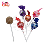 Doppelt Gedrehter Kugel-Lollipop mit Kaugummi-Füllung und Hartbonbon