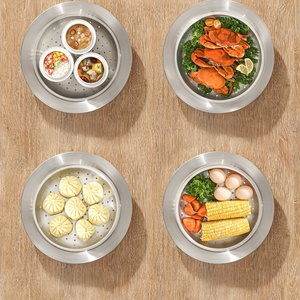 Plateau de cuisson <span class=keywords><strong>vapeur</strong></span> en acier inoxydable avec couvercle pour la maison – Idéal pour pains <span class=keywords><strong>vapeur</strong></span>, raviolis, poisson, légumes et plus – <span class=keywords><strong>Cuiseur</strong></span> <span class=keywords><strong>vapeur</strong></span> multifonctionnel pour la cuisine - Product Image 5