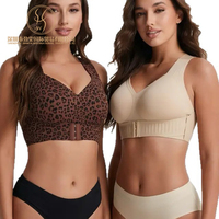 Soutien-gorge correcteur de posture en gelée pour femmes grandes tailles, sans armatures, fermeture avant, doux, léger, soutien dorsal quotidien, bralette