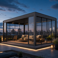 Pergola en aluminium 6063 4x4 avec toit à lames orientables, certifiée résistance vent/neige, installation sécurisée, écologique, revêtement poudré pour stations de ski