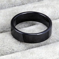 Yiwu Aceon – bande vierge à Surface plate en acier inoxydable, noir, blanc, luxe, fait à la main, matériau naturel, anneau en céramique oxydé