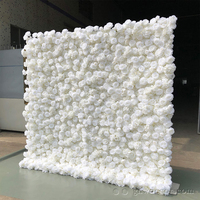 Guirlande de luxe GNW 2023, arrangement de roses, mur de roses, décoration de scène de mariage, plafond, panneaux de fleurs artificielles 3D enroulés, rose blush