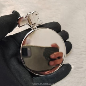 Colgante Yu Ying Personalizado con Logotipo, Completamente Cubierto de Moissanita VVS, Letras en Relieve, Chapado en Oro Amarillo sobre Plata, Estilo Hip Hop, Redondo - Product Image 5