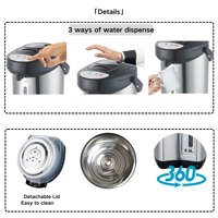 Bouilloire Électrique Thermo Pot LANCO, Distributeur d'Eau Numérique, Chauffe-Eau en Acier Inoxydable 4-6L 750W Grande Capacité avec Protection Contre la Cuisson à Sec