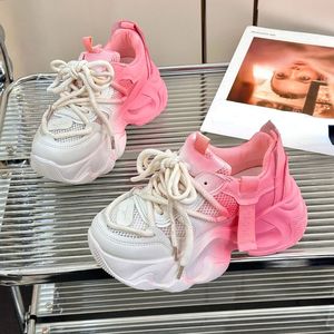 Zapatillas de Plataforma con Suela Gruesa Color Caramelo para Mujer, Zapatillas Deportivas Verdes con Plataforma para Dama - Product Image 3