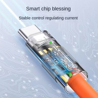 Kabel Data USB 3.0 120W jaket TPE Line Bold untuk Android kabel pengisi daya Super cepat Earphone