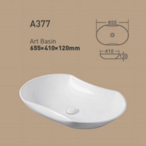 Lavabo de encimera ovalado Art Basin A372, 660x460 mm, sin orificio, cerámica - Product Image 4
