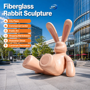 Sculpture de lapin en fibre de verre ML, décoration artistique publique en forme d'animal pour les places publiques et les centres commerciaux - Product Image 5
