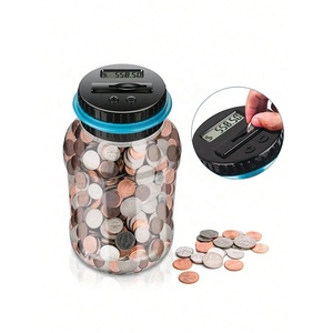 Tirelire Électronique Automatique avec Compteur de Monnaie Numérique pour Adultes <span class=keywords><strong>et</strong></span> Enfants, Boîte de Défi d'Épargne USD <span class=keywords><strong>Euro</strong></span> Livre, Coffre-Fort à Monnaie - Product Image 2