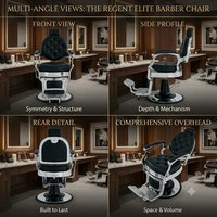 Fauteuil de Barbier Vintage de Luxe Ultime, Chaise de Salon Hydraulique Robuste pour Salon de Coiffure Professionnel