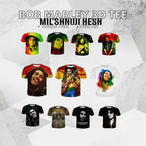 Camisetas de Verano para Hombre, Estilo Rock, Bob Marley, Estampado 3D, Cuello Redondo, Manga Corta, Casual, Urbana, Hip-hop, Corte Regular, 180 Gramos - Product Image 2