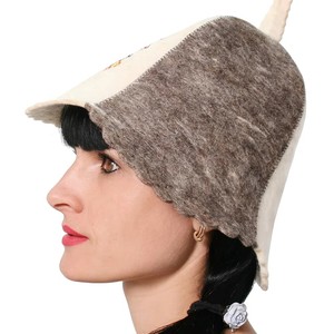Casquette de sauna russe en feutre de laine originale de qualité supérieure avec logo brodé personnalisé pour hommes et femmes, idéale pour la sudation thermique et la vapeur. - Product Image 4