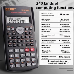 Petite <span class=keywords><strong>calculatrice</strong></span> de tableau d'écriture numérique fonction solaire pratique grand cadeau pour les étudiants petit bureau d'école scientifique - Product Image 3