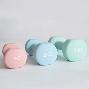 Huayi set berat tangan dilapisi neoprene wanita 15 pon neoprene olahraga ringan dumbbell plastik perempuan Dip dalam Dumbbell